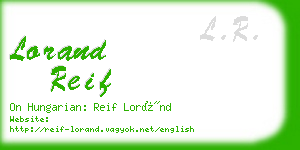 lorand reif business card